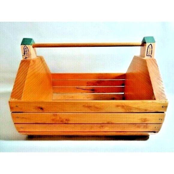 Homemade Accents Lg Benton Homemade School House Wood Basket Marked